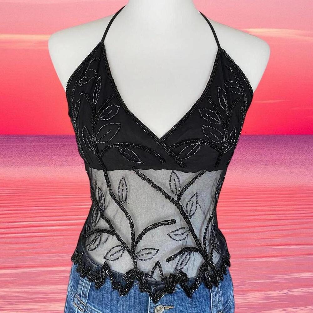 Y2K Vintage Beaded Halter Tank